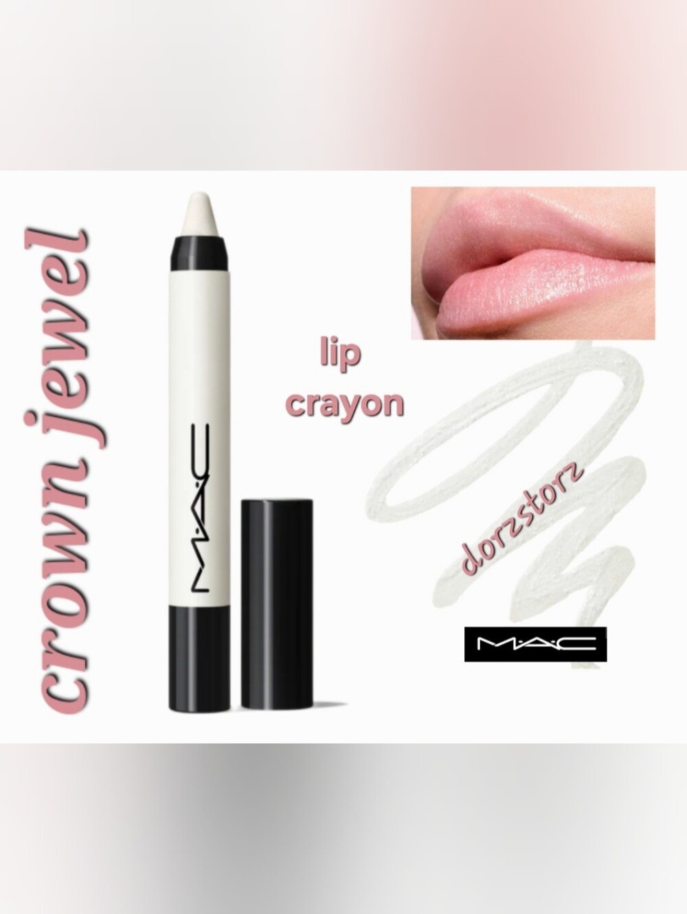 MAC • Lip Crayon • CROWN JEWEL Pink Nude • 0.08 oz • New in Box • Soft Glam